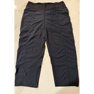 Prana Women's Jogger Capri Pants Size Large Black Stretch Hiking Outdoor